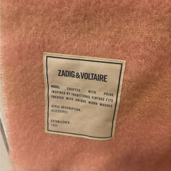 zadig & voltaire orley sparkling scarf large scarf in orange - Picture 2 of 5